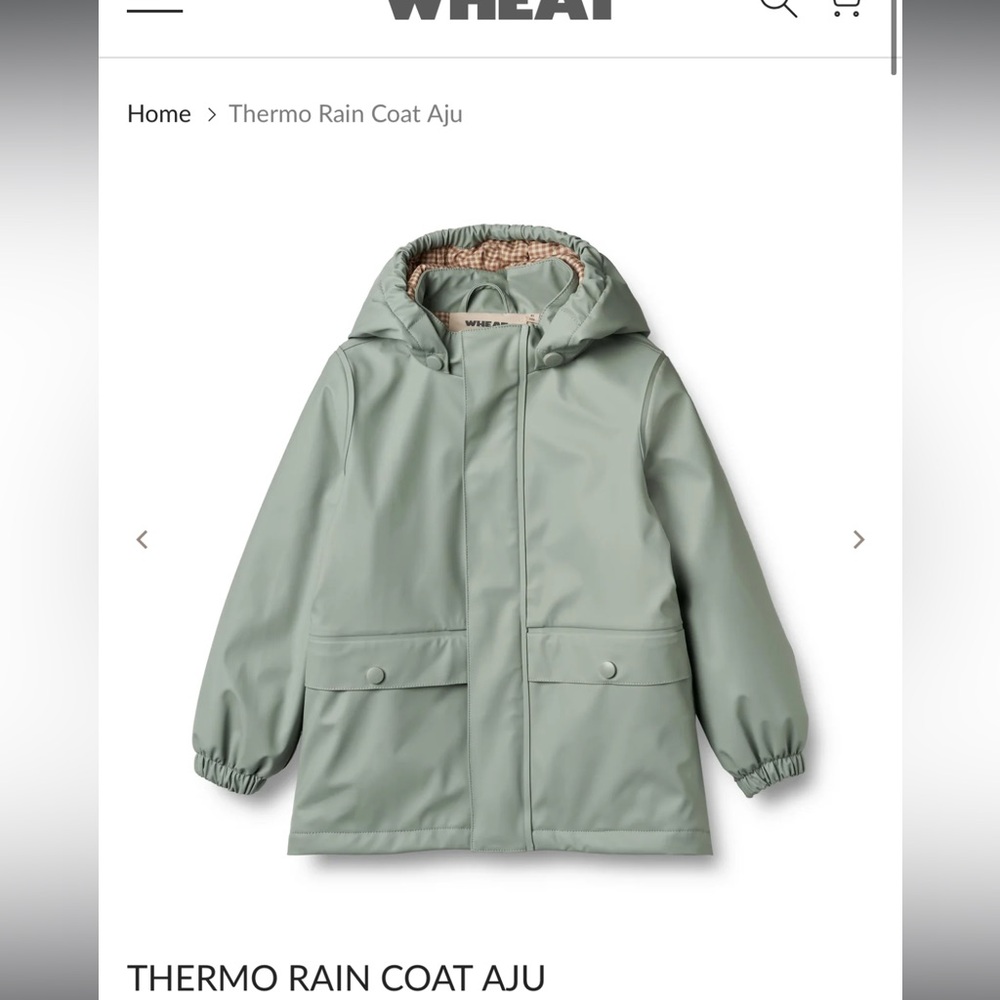Wheat THERMO RAIN COAT AJU - SPRING OCEAN